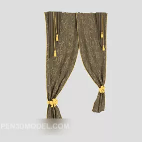European Grey Curtain 3d model