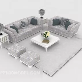 European Grey Home Combination Sofa 3d model
