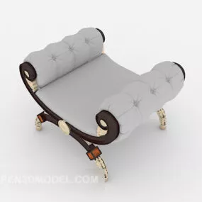 European Grey Lounge Chair Antique 3d model