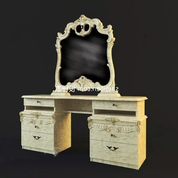 European Grooming Make-up Table 3d model European Grooming Make-up Table 3d model