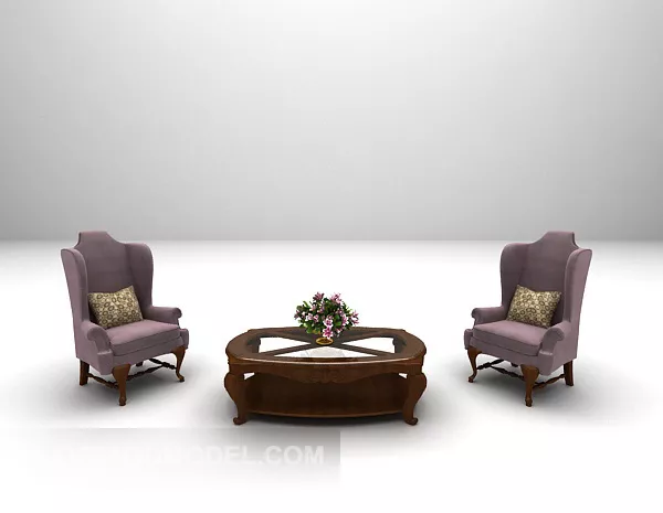 European High Back Sofa 3d model European High Back Sofa 3d model