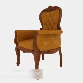 European High-back Single Sofa 3d model
