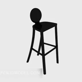 European High Chair Black Wood 3d model