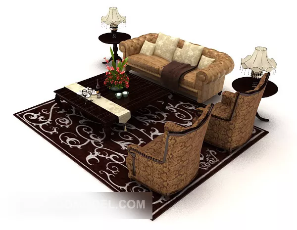 European High-end Home Sofa Sets 3d model European High-end Home Sofa Sets 3d model