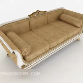 European High-end Three-person Sofa 3d model