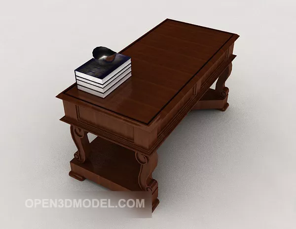 European High-grade Solid Wood Desk 3d model European High-grade Solid Wood Desk 3d model