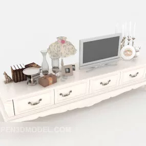 European Home Tv Cabinet Cream Color 3d model