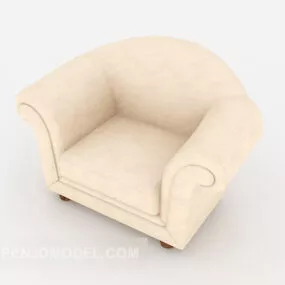 European Home Abuse Rice Yellow Single Sofa 3d model