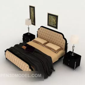 European Home Bed Furniture 3d model