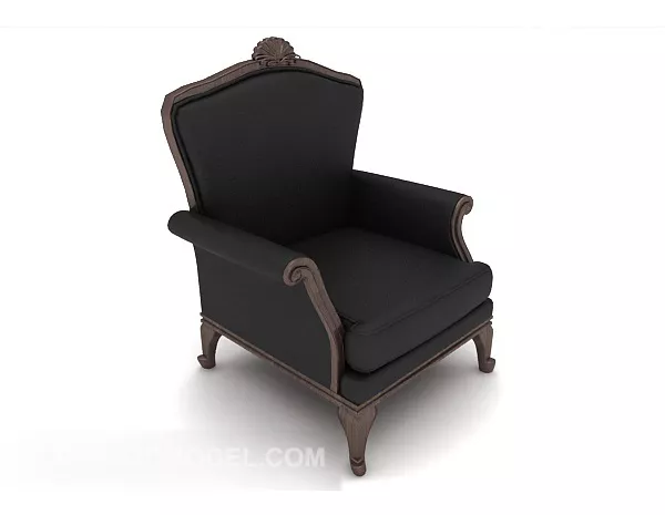 European Home Black Single Sofa 3d model European Home Black Single Sofa 3d model