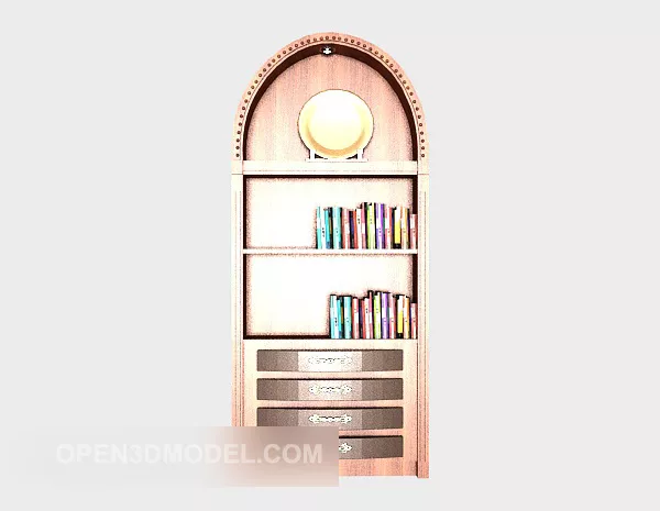 Side Bookcase Furniture With Full Books 3d model