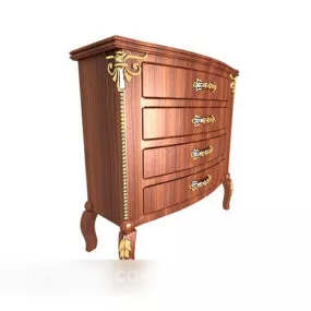 European Vintage Home Drawer Cabinet 3d model