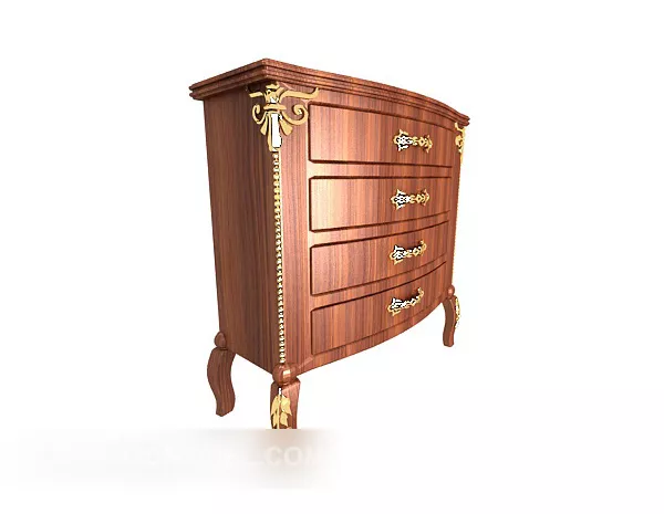 European Vintage Home Drawer Cabinet 3d model European Vintage Home Drawer Cabinet 3d model