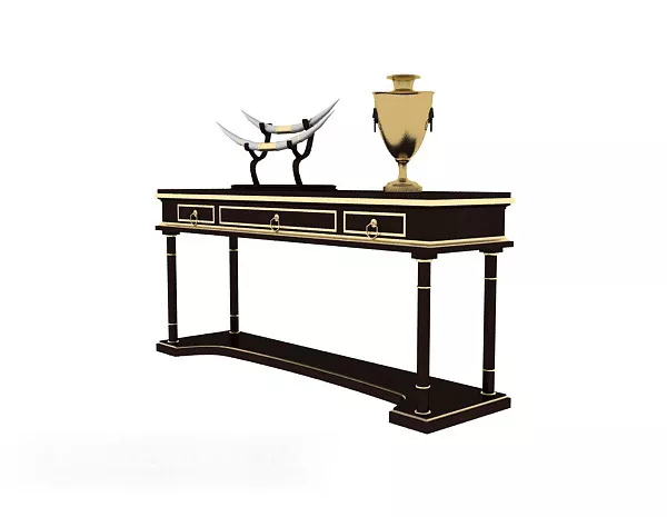 Consolel Side Table With Decoration Ware 3d model Consolel Side Table With Decoration Ware 3d model