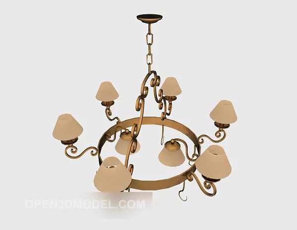 European Home Living Room Chandelier 3d model European Home Living Room Chandelier 3d model