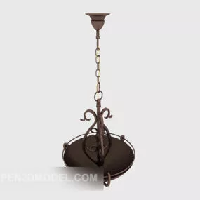 European Home Metal Chandelier 3d model