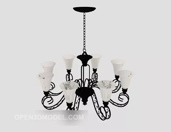 European Home Minimalist Chandelier 3d model European Home Minimalist Chandelier 3d model
