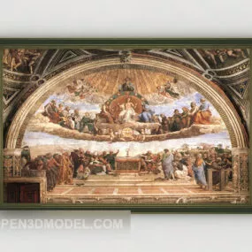 European Oil Painting Ceiling 3d model