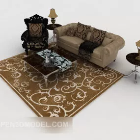 European Home Retro Sofa Sets 3d model