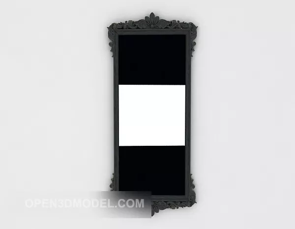 Rectangular Mirror With Floral Corner Decoration 3d model