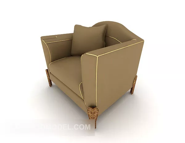 European Home Simple Brown Single Sofa 3d model European Home Simple Brown Single Sofa 3d model