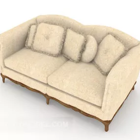 European Home Simple Double Sofa 3d model