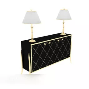 European Vintage Home Simple Side Cabinet 3d model