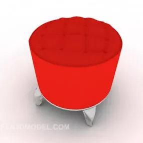 European Red Home Sofa Stool 3d model