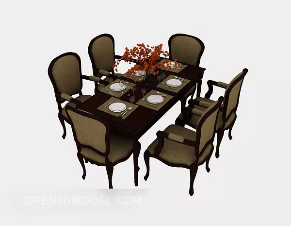 European Home Table 3d model European Home Table 3d model