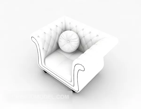 European Home White Single Sofa 3d model European Home White Single Sofa 3d model