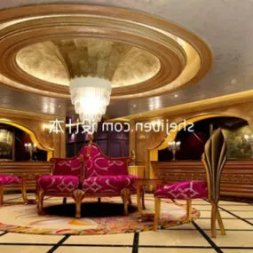European Hotel Hotel Lobby 3d model
