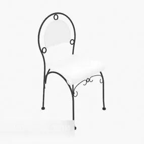 European Iron Lace Chair 3d model