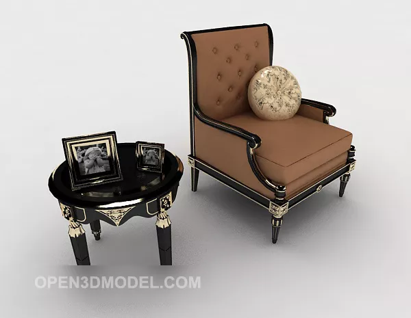 European Lace Single Sofa 3d model European Lace Single Sofa 3d model