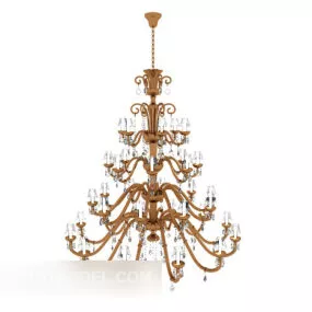 European Large Living Room Chandelier 3d model