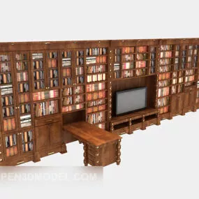European Large-scale Home Bookcase 3d model