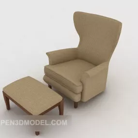 European Light Brown Single Sofa 3d model