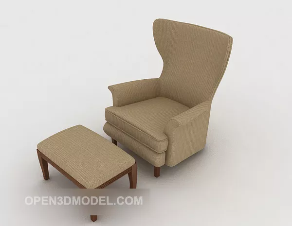European Light Brown Single Sofa 3d model European Light Brown Single Sofa 3d model