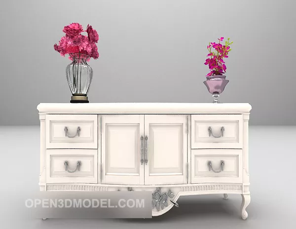 European Home Light-colored Tv Cabinet 3d model European Home Light-colored Tv Cabinet 3d model