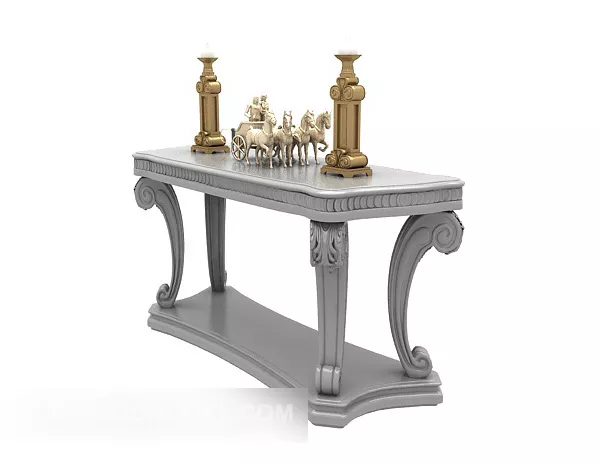 European Light-colored Side Table 3d model European Light-colored Side Table 3d model
