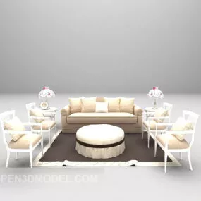 European Sofa Chair Combination Furniture 3d model
