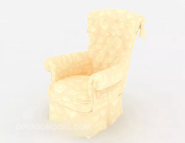Yellow Single Sofa Wing Back 3d model Yellow Single Sofa Wing Back 3d model