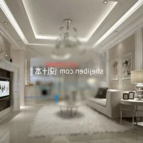 European Living Room Space 3d model