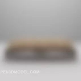European Classic Long-shaped Sofa 3d model