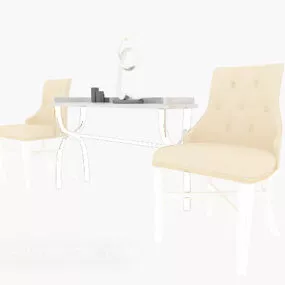 European Lounge Chair Side Table 3d model