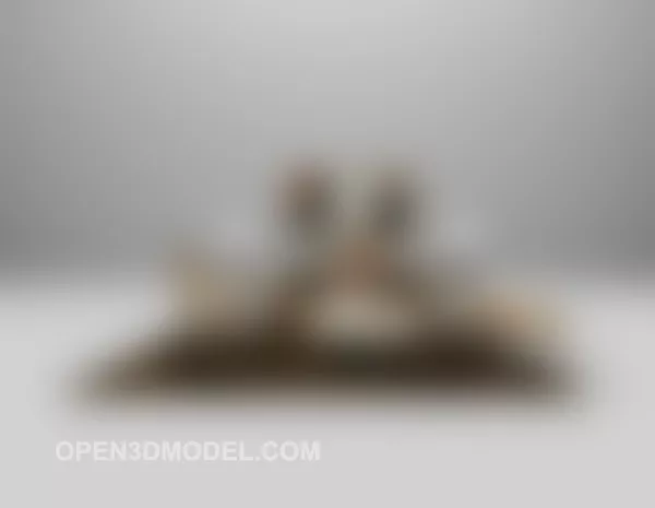 Brown Carpet Vintage Pattern 3d model