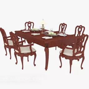 European Mahogany Table 3d model