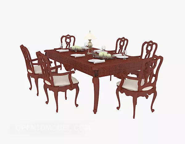 European Mahogany Table 3d model European Mahogany Table 3d model