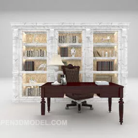 European Marble Bookcase 3d model