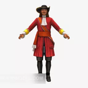 European Pirate Men Character 3d model