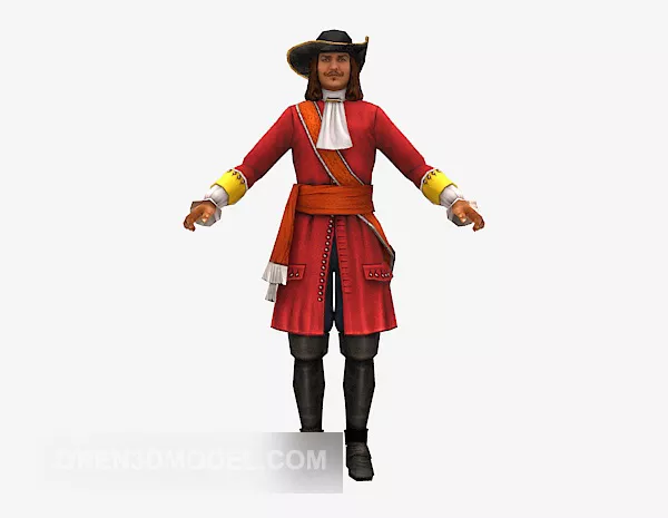 Zombie Pirate Man Character 3d model
